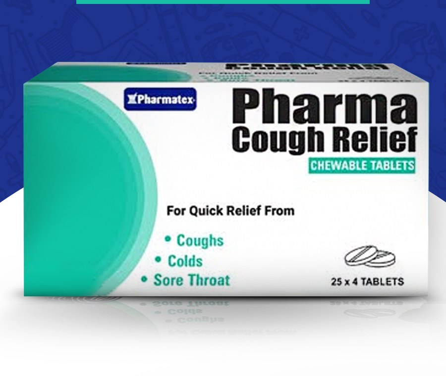 Pharmatex Pharma Cough Relief chewable tablets box