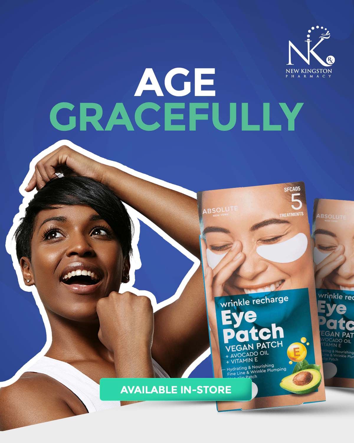 Wrinkle-recharge vegan under-eye patches with avocado oil and vitamin E