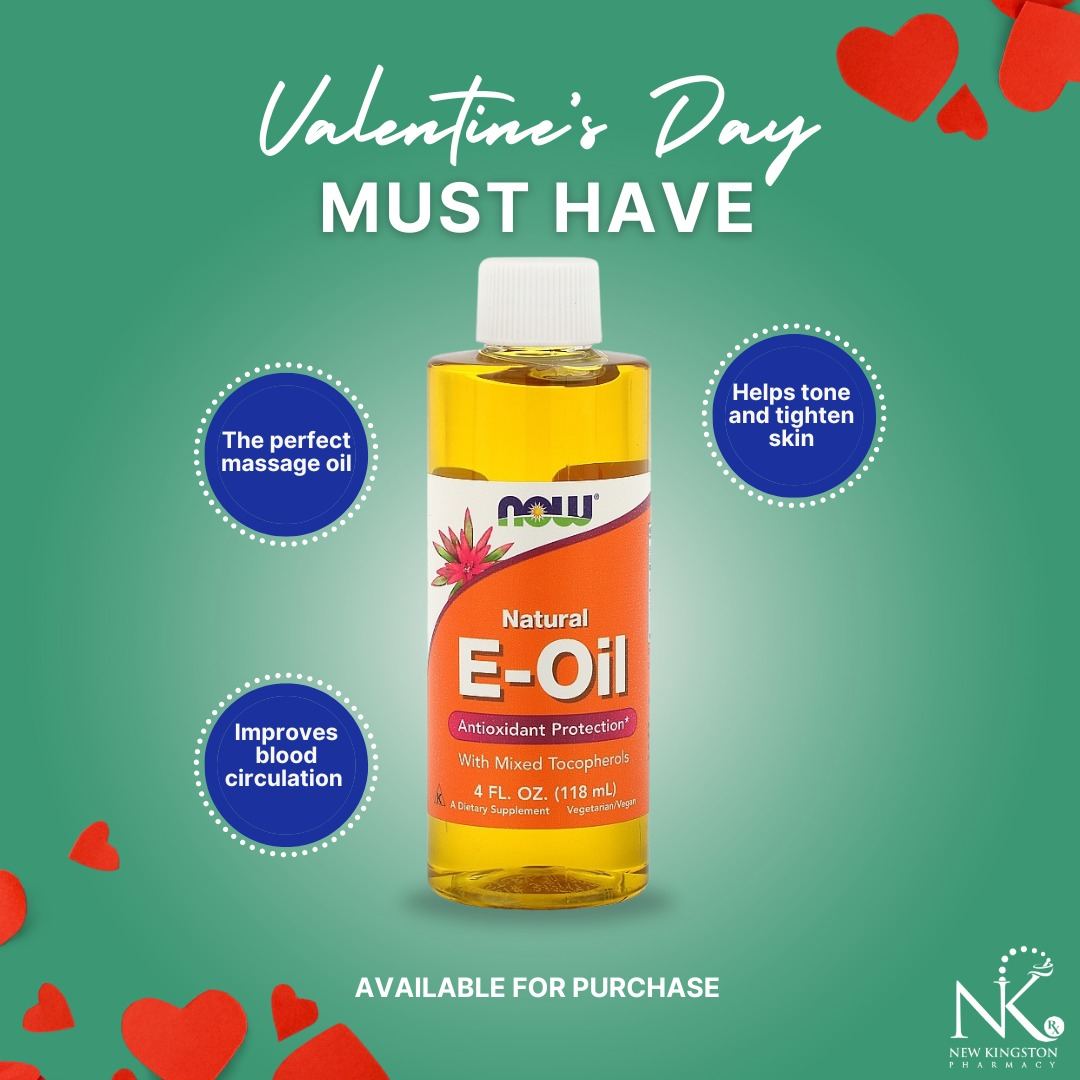 Bottle of natural E-Oil massage and body oil